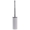 Toilet Brush Holder, Free Standing Made From Faux Leather in White Finish